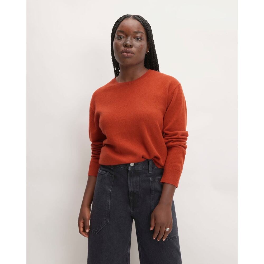 NWT Everlane The Classic Cashmere Crewneck Size Small Dark Orange